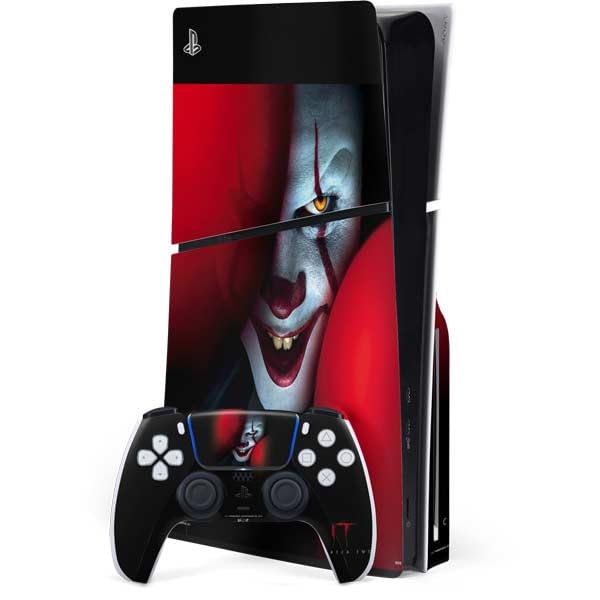 Skinit Decal Gaming Skin Compatible with PS5 Slim Disk Bundle - Officially Licensed Warner Bros IT Volume 2 It Chapter 2 Design