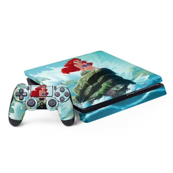 Skinit Decal Gaming Skin Compatible with PS4 Slim Bundle - Officially Licensed Disney The Little Mermaid Ariel Part of Your World Design
