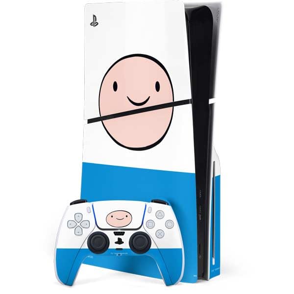 Skinit Decal Gaming Skin Compatible with PS5 Slim Disk Bundle - Officially Licensed Adult Swim Adventure Time Finn Mertens Design