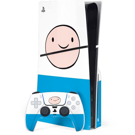 Skinit Decal Gaming Skin Compatible with PS5 Slim Disk Bundle - Officially Licensed Adult Swim Adventure Time Finn Mertens Design