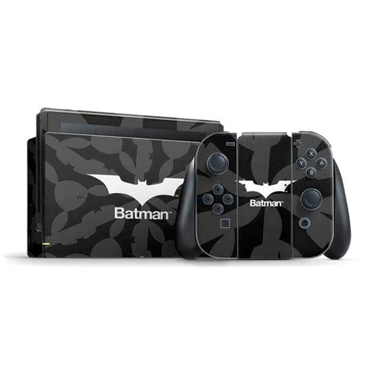 Skinit Decal Gaming Skin Compatible with Nintendo Switch Bundle - Officially Licensed DC Comics Batman Dark Knight Logo Design