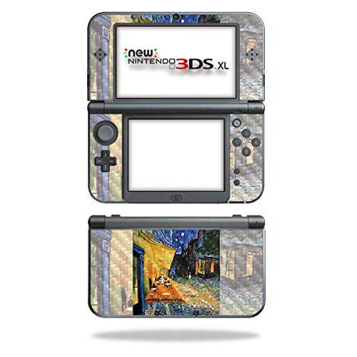 MightySkins Carbon Fiber Skin for Nintendo New 3DS XL (2015) - Cafe Terrace at Night | Protective  Durable Textured Carbon Fiber Finish | Easy to Apply  Remove  and Change Styles | Made in The USA