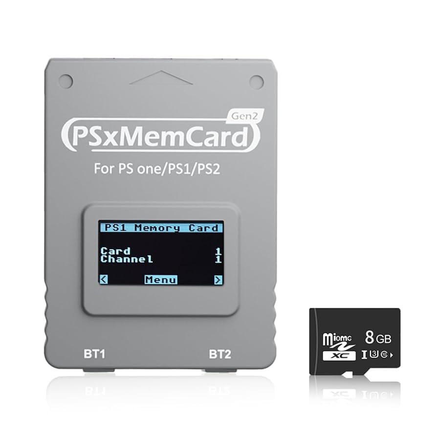 PSxMemCard Gen2 SD2PSX Memory Card for PS1/PS2 - Gray
