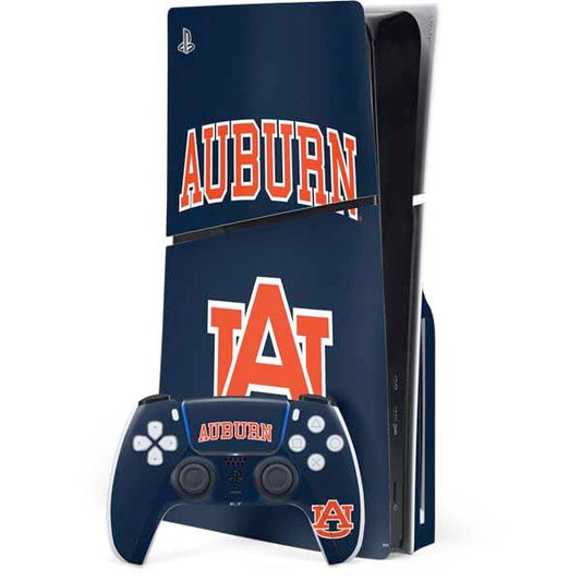 Skinit Decal Gaming Skin Compatible with PS5 Slim Disk Bundle - Officially Licensed Auburn University AU Design