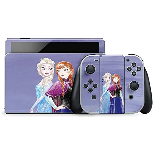Skinit Decal Gaming Skin Compatible with Nintendo Switch OLED (2021) - Officially Licensed Disney Frozen Elsa and Anna Sisters Art Design