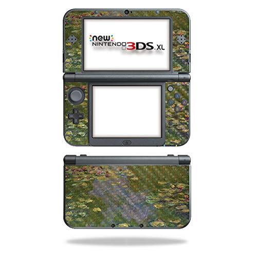 MightySkins Carbon Fiber Skin for Nintendo New 3DS XL (2015) - Water Lilies | Protective  Durable Textured Carbon Fiber Finish | Easy to Apply  Remove  and Change Styles | Made in The USA