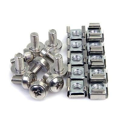 StarTech M6 Cage Nuts and Screws, Stainless Steel, One Size, Silver, Model 2902483