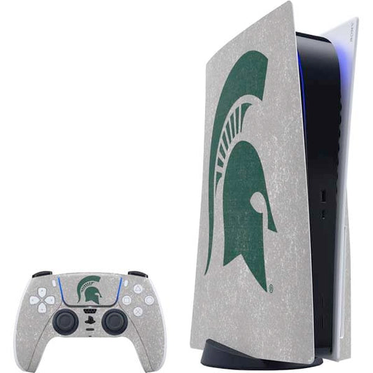 Skinit Decal Gaming Skin Compatible with PS5 Bundle - Officially Licensed Michigan State University Grey Spartans Logo Design