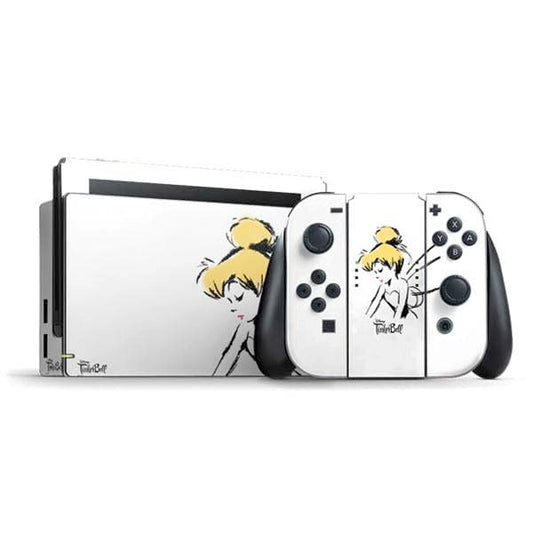 Skinit Decal Gaming Skin Compatible with Nintendo Switch Bundle - Officially Licensed Disney Tinker Bell Dreamer Ink Art Design