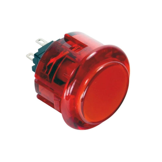 AKUYAO 30mm Mounting Hole Translucent Card-style PUSH BUTTON SWITCH for Arcade Video Momentary Game (Clear Red)