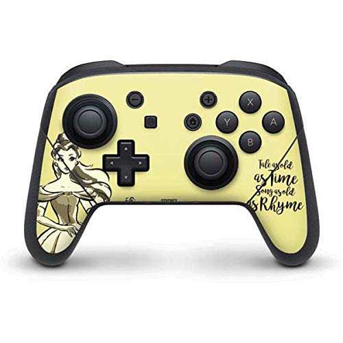 Skinit Decal Gaming Skin Compatible with Nintendo Switch Pro Controller - Officially Licensed Disney Princess Belle Tale As Old As Time Art Design