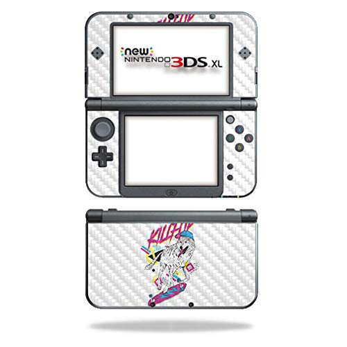 MightySkins Carbon Fiber Skin for Nintendo New 3DS XL (2015) - Skater Wolf | Protective  Durable Textured Carbon Fiber Finish | Easy to Apply  Remove  and Change Styles | Made in The USA