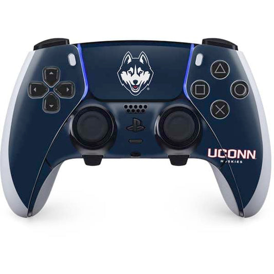 Skinit Decal Gaming Skin Compatible with PS5 DualSense Edge Pro Controller - Officially Licensed University of Connecticut Huskies Design