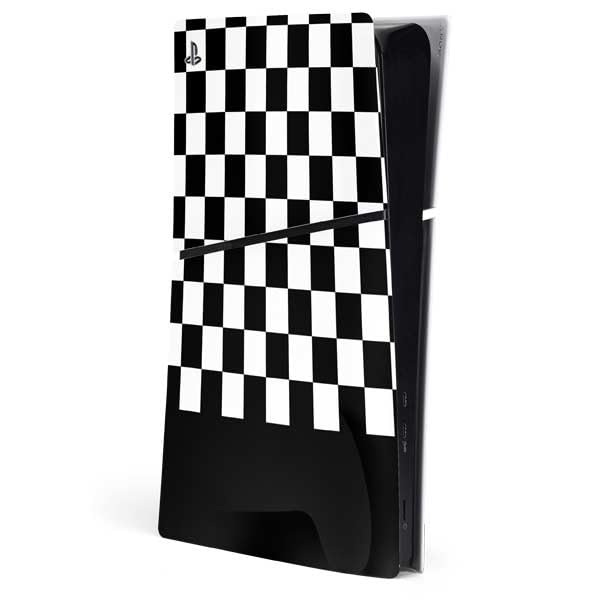 Skinit Decal Gaming Skin Compatible with PS5 Slim Digital Edition Console - Checkerboard Split Design