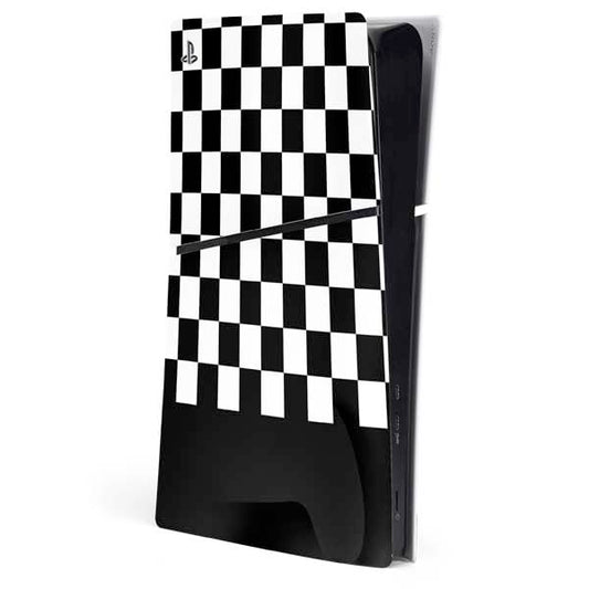 Skinit Decal Gaming Skin Compatible with PS5 Slim Digital Edition Console - Checkerboard Split Design