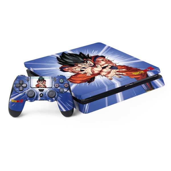 Skinit Decal Gaming Skin Compatible with PS4 Slim Bundle - Officially Licensed Dragon Ball Z Goku Kamehameha Blast Design