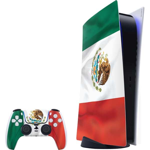 Skinit Decal Gaming Skin Compatible with PS5 Bundle - Mexico Flag Design