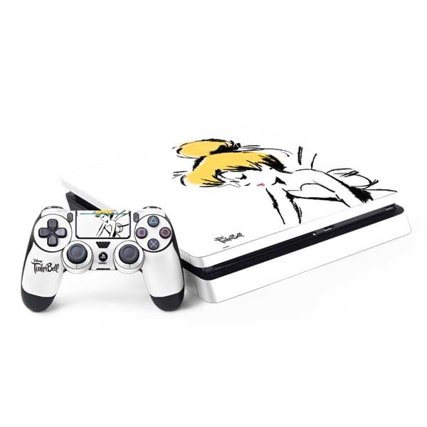 Skinit Decal Gaming Skin Compatible with PS4 Slim Bundle - Officially Licensed Disney Tinker Bell Dreamer Ink Art Design