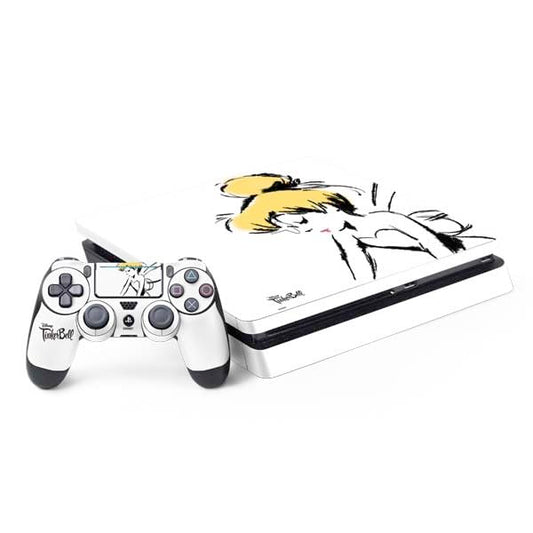 Skinit Decal Gaming Skin Compatible with PS4 Slim Bundle - Officially Licensed Disney Tinker Bell Dreamer Ink Art Design