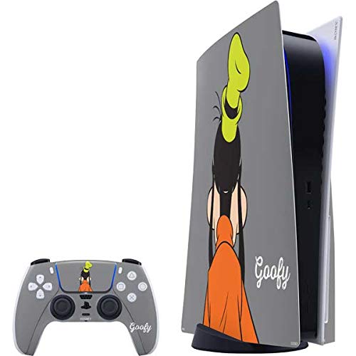 Skinit Decal Gaming Skin Compatible with PS5 Bundle - Officially Licensed Disney Friends Goofy Backwards Design