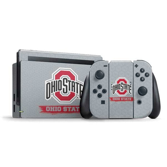 Skinit Decal Gaming Skin Compatible with Nintendo Switch Bundle - Officially Licensed Ohio State University Distressed Logo Design