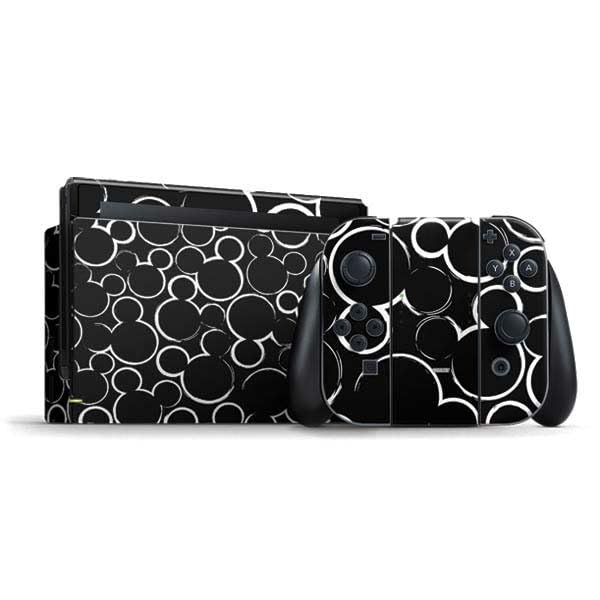 Skinit Decal Gaming Skin Compatible with Nintendo Switch Bundle - Officially Licensed Disney Mickey Mouse Logo Pattern Design