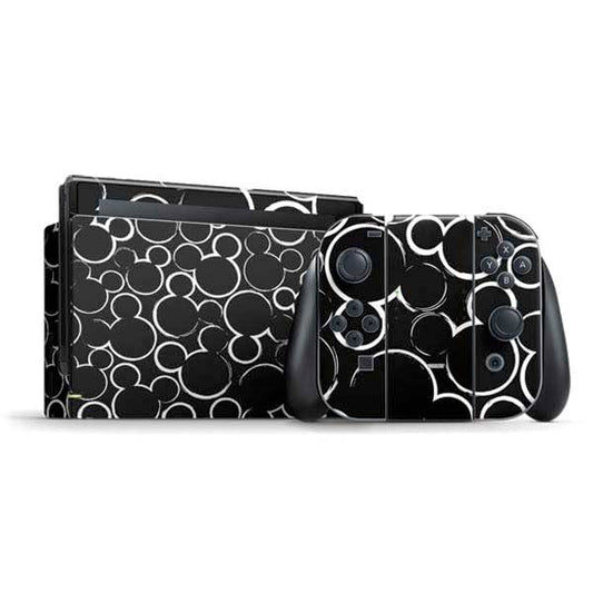 Skinit Decal Gaming Skin Compatible with Nintendo Switch Bundle - Officially Licensed Disney Mickey Mouse Logo Pattern Design