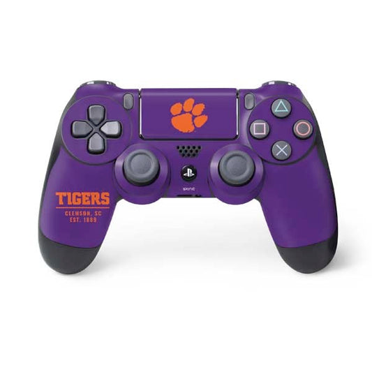 Skinit Decal Gaming Skin Compatible with PS4 Controller - Officially Licensed Clemson University Tigers Est 1889 Design