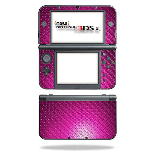 MightySkins Carbon Fiber Skin for Nintendo New 3DS XL (2015) - Pink Diamond Plate | Protective  Durable Textured Carbon Fiber Finish | Easy to Apply  Remove  and Change Styles | Made in The USA