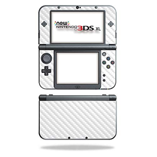 MightySkins Carbon Fiber Skin for Nintendo New 3DS XL (2015) - White | Protective  Durable Textured Carbon Fiber Finish | Easy to Apply  Remove  and Change Styles | Made in The USA