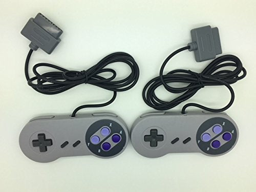 Two Brothers Game Store Super Nintendo SNES Controller Bundle with AV Cable & Power Adapter for Original SNES Console