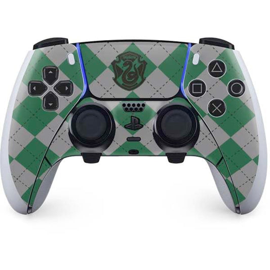 Skinit Decal Gaming Skin Compatible with PS5 DualSense Edge Pro Controller - Officially Licensed Wizarding World Harry Potter Slytherin Crest Design