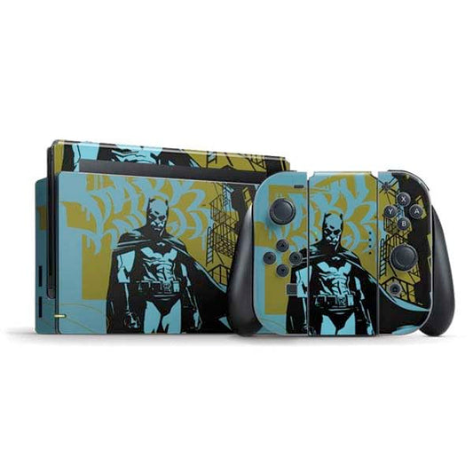 Skinit Decal Gaming Skin Compatible with Nintendo Switch Bundle - Officially Licensed DC Comics Batman Poster Abstract Design