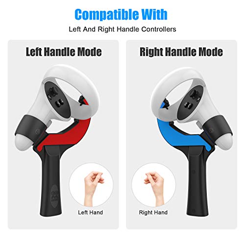 AMVR Table Tennis Paddle Grip Handle for Oculus Quest 2 - Blue & Red, Perfect for Eleven Table Tennis VR Game