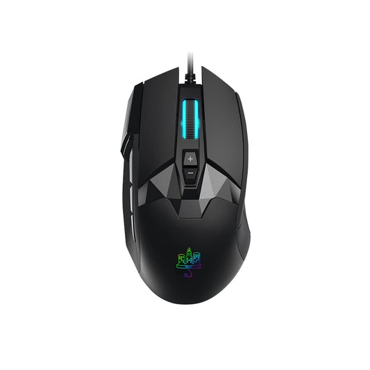 MOJO-HOME MOJO Pro Performance Silent Gaming Mouse - Wired, 12000 DPI, 9 Programmable Buttons, Black, Model MJ-189