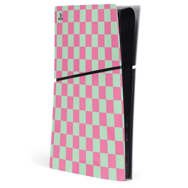 Skinit Decal Gaming Skin Compatible with PS5 Slim Digital Edition Console - Watermelon Checkered Design
