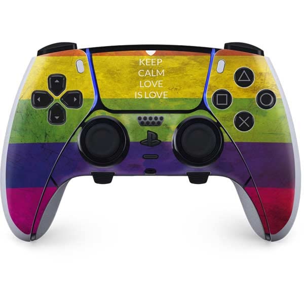 Skinit Decal Gaming Skin Compatible with PS5 DualSense Edge Pro Controller - Keep Calm Love is Love Design