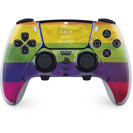 Skinit Decal Gaming Skin Compatible with PS5 DualSense Edge Pro Controller - Keep Calm Love is Love Design