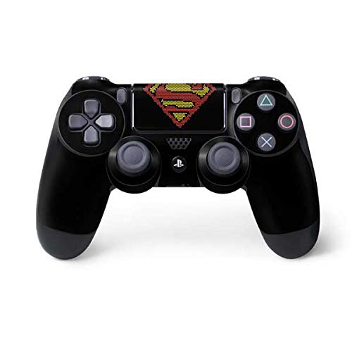 Skinit Decal Gaming Skin Compatible with PS4 Controller - Officially Licensed DC Comics Superman Logo Pixels Design
