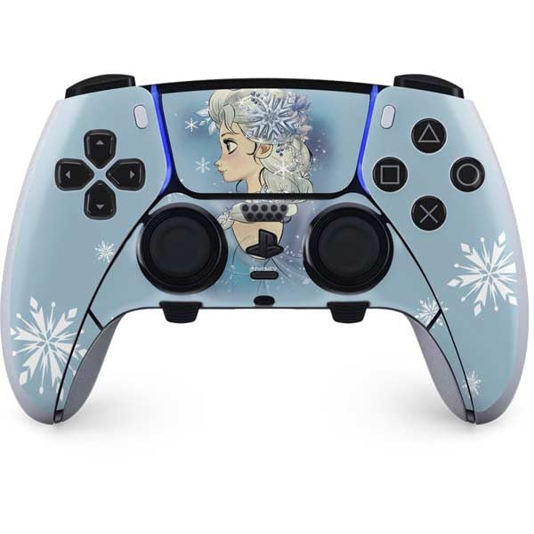 Skinit Decal Gaming Skin Compatible with PS5 DualSense Edge Pro Controller - Officially Licensed Disney Frozen Elsa Side Portrait Art Design