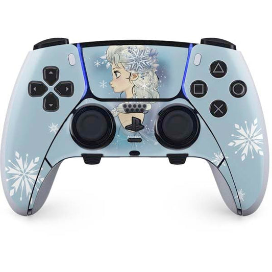 Skinit Decal Gaming Skin Compatible with PS5 DualSense Edge Pro Controller - Officially Licensed Disney Frozen Elsa Side Portrait Art Design