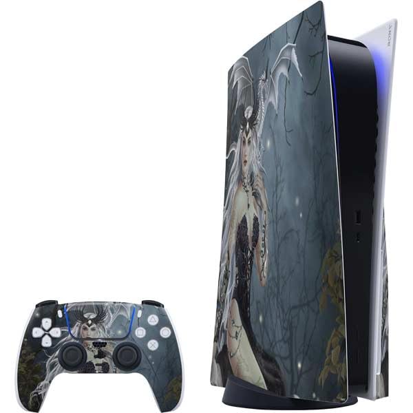Skinit Decal Gaming Skin Compatible with PS5 Bundle - Officially Licensed Gothic Queen with Silver Dragon by Nene Thomas Design