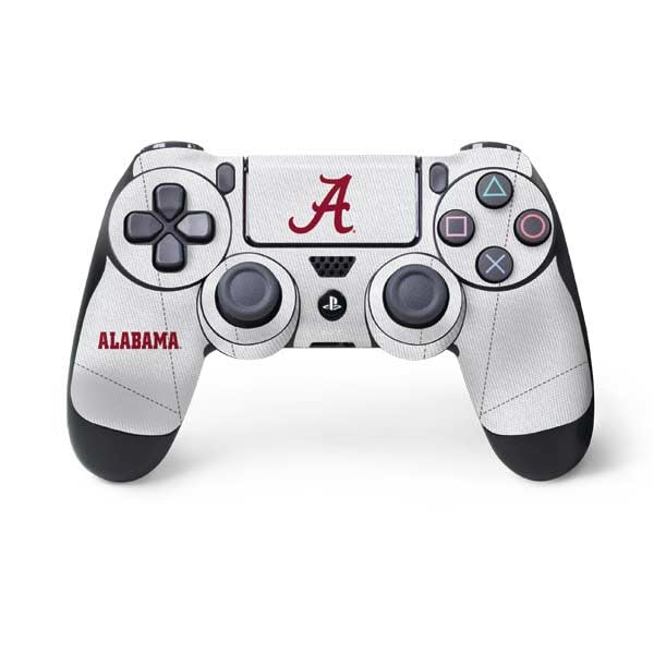 Skinit Decal Gaming Skin Compatible with PS4 Controller - Officially Licensed University of Alabama White Jersey Design