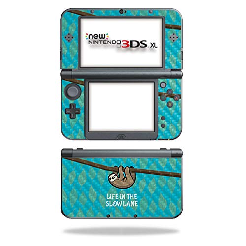 MightySkins Carbon Fiber Skin for Nintendo New 3DS XL (2015) - Slow Sloth | Protective  Durable Textured Carbon Fiber Finish | Easy to Apply  Remove  and Change Styles | Made in The USA