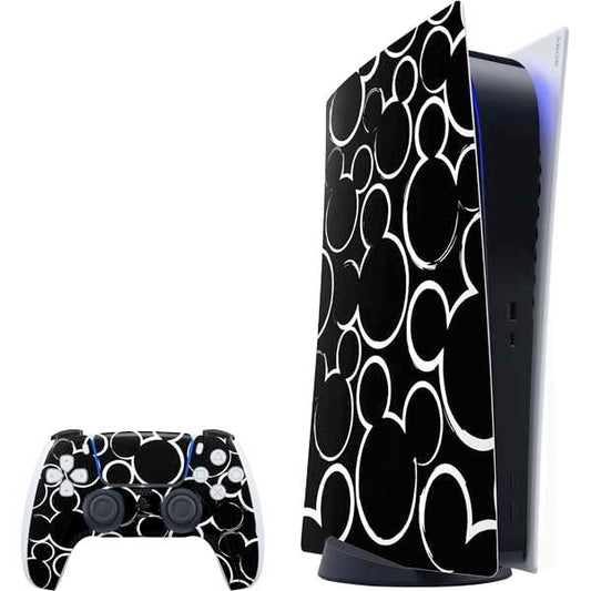 Skinit Decal Gaming Skin Compatible with PS5 Bundle - Officially Licensed Disney Mickey Mouse Logo Pattern Design