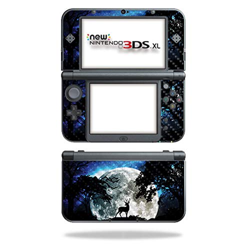 MightySkins Carbon Fiber Skin for Nintendo New 3DS XL (2015) - Moonlight Deer | Protective  Durable Textured Carbon Fiber Finish | Easy to Apply  Remove  and Change Styles | Made in The USA