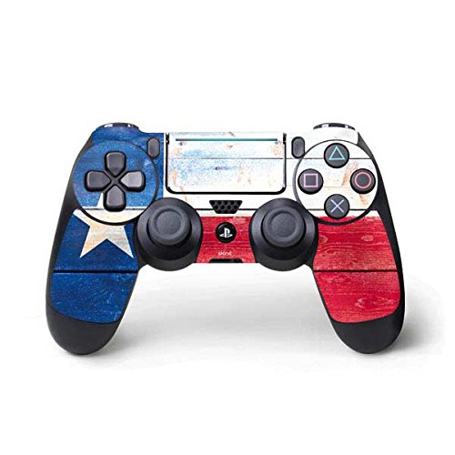 Skinit Decal Gaming Skin Compatible with PS4 Pro/Slim Controller - Texas Flag Light Wood Design