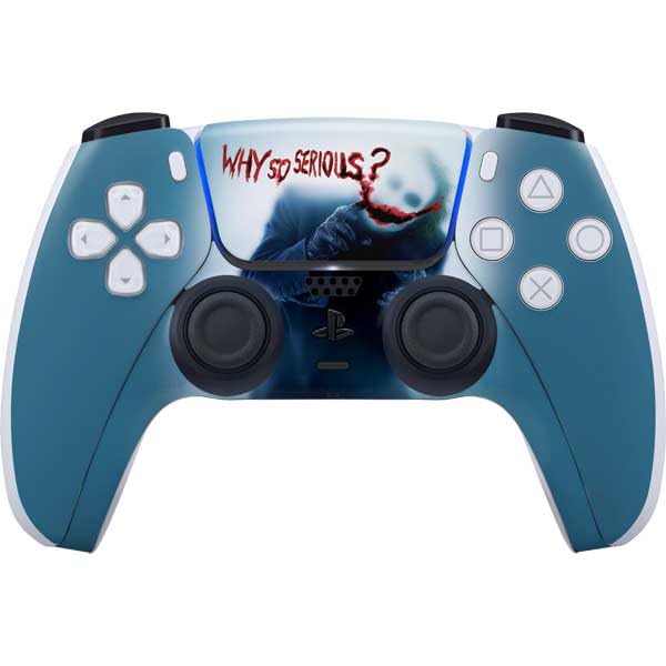 Skinit Decal Gaming Skin Compatible with PS5 Controller - Officially Licensed The Dark Knight Why So Serious Design