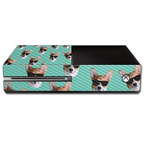 MightySkins Carbon Fiber Skin for Microsoft Xbox One - Cool Corgi | Protective  Durable Textured Carbon Fiber Finish | Easy to Apply  Remove  and Change Styles | Made in The USA