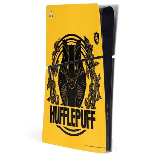 Skinit Decal Gaming Skin Compatible with PS5 Slim Digital Edition Console - Officially Licensed Wizarding Worlds Harry Potter Hufflepuff Illustration Design